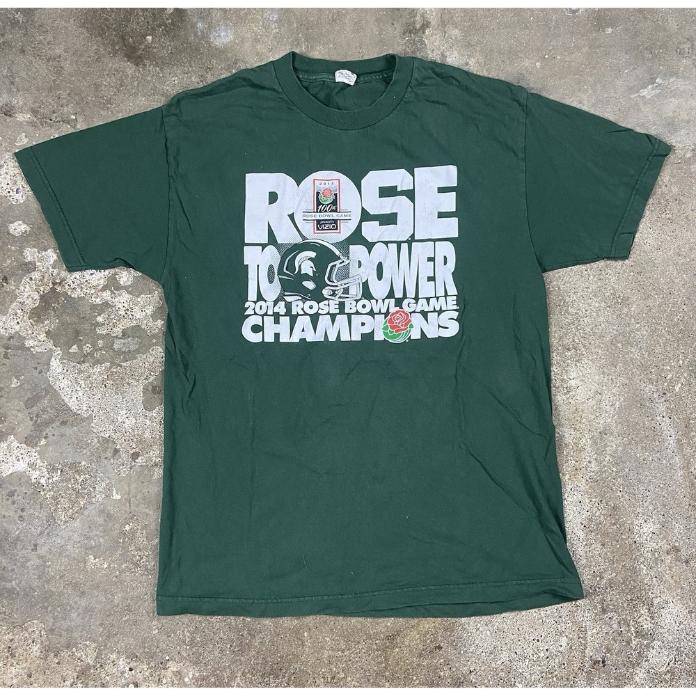 Michigan State University‎ T-Shirt Size Large Green Spartans 2014 Rose Bowl Game